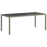 Garden Dining Table Grey 190 x 90 x 75 cm Poly rattan