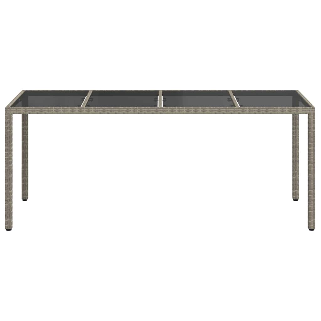 Garden Dining Table Grey 190 x 90 x 75 cm Poly rattan