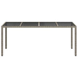Garden Dining Table Grey 190 x 90 x 75 cm Poly rattan
