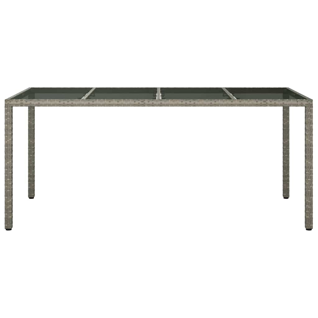 Garden Dining Table Grey 190 x 90 x 75 cm Poly rattan