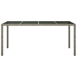 Garden Dining Table Grey 190 x 90 x 75 cm Poly rattan