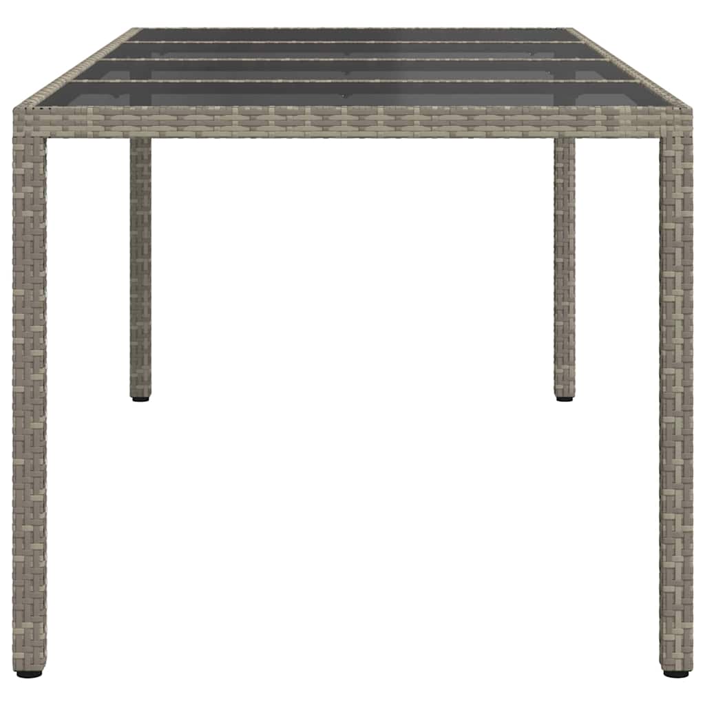Garden Dining Table Grey 190 x 90 x 75 cm Poly rattan