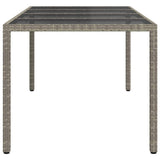 Garden Dining Table Grey 190 x 90 x 75 cm Poly rattan
