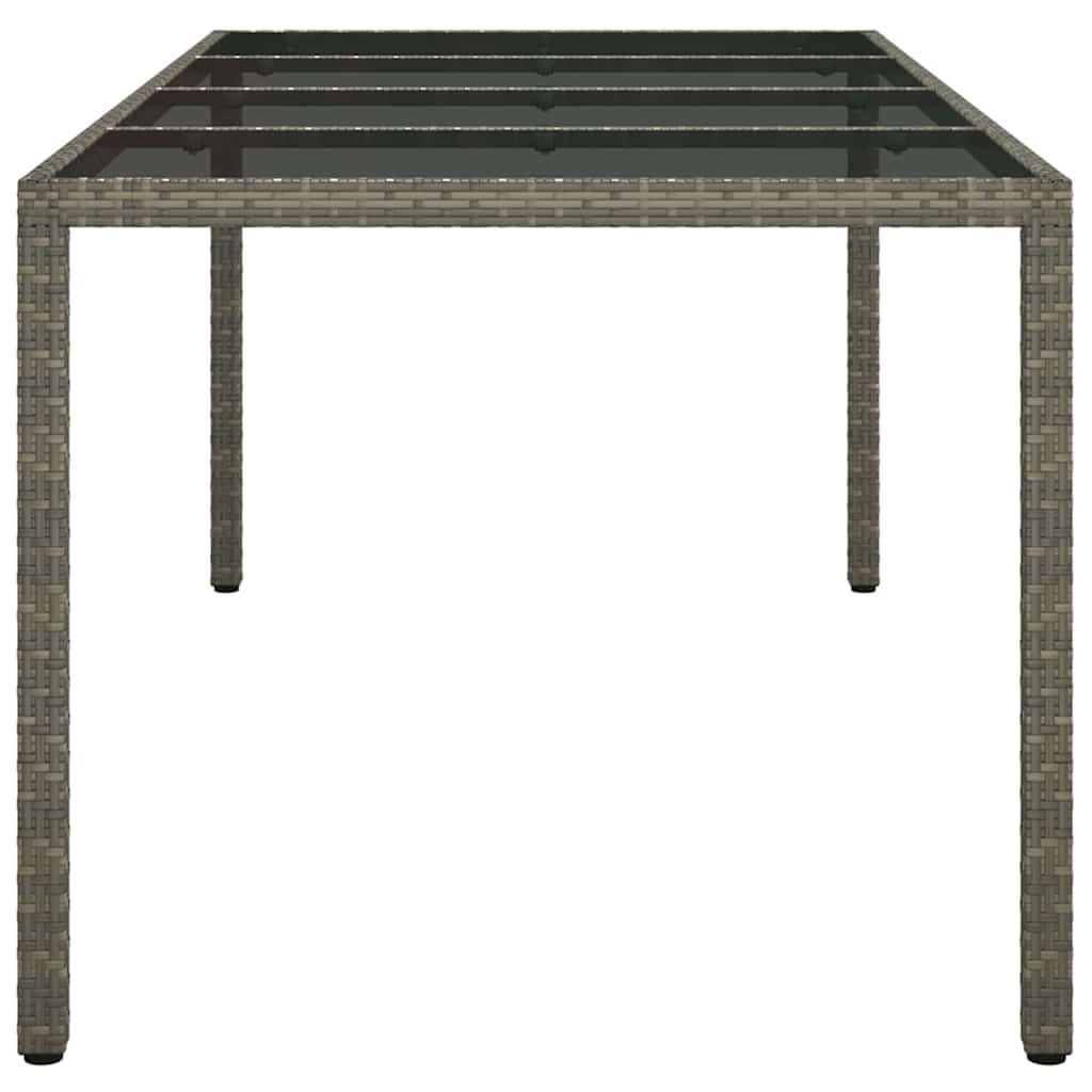 Garden Dining Table Grey 190 x 90 x 75 cm Poly rattan