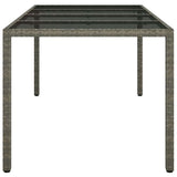 Garden Dining Table Grey 190 x 90 x 75 cm Poly rattan