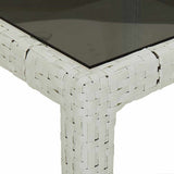 Garden Dining Table White 190 x 90 x 75 cm Poly rattan