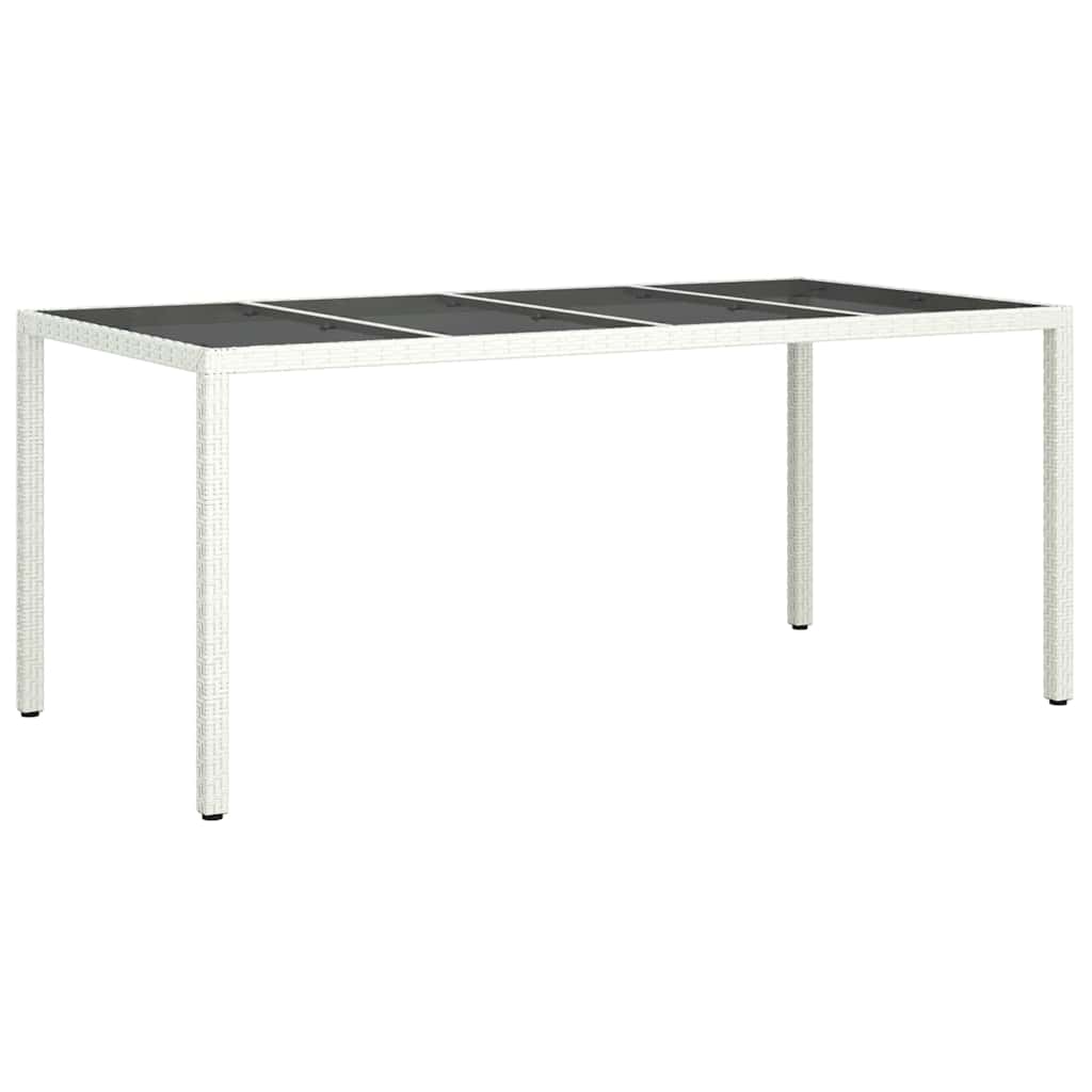 Garden Dining Table White 190 x 90 x 75 cm Poly rattan