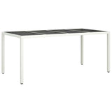 Garden Dining Table White 190 x 90 x 75 cm Poly rattan