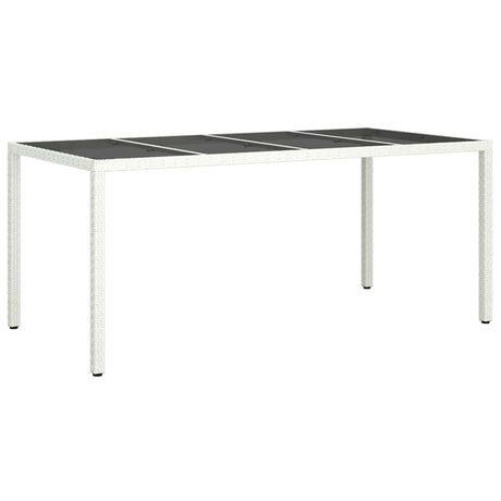 Garden Dining Table White 190 x 90 x 75 cm Poly rattan