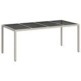 Garden Dining Table White 190 x 90 x 75 cm Poly rattan