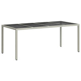 Garden Dining Table White 190 x 90 x 75 cm Poly rattan