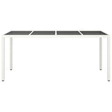 Garden Dining Table White 190 x 90 x 75 cm Poly rattan