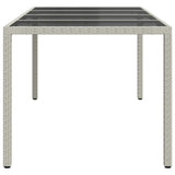 Garden Dining Table White 190 x 90 x 75 cm Poly rattan