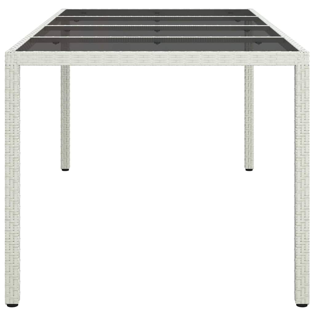 Garden Dining Table White 190 x 90 x 75 cm Poly rattan