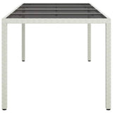 Garden Dining Table White 190 x 90 x 75 cm Poly rattan