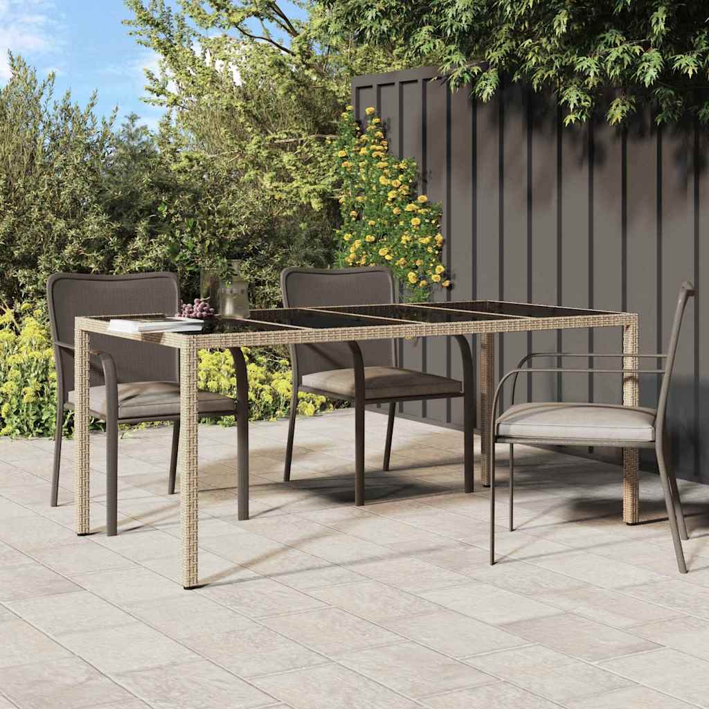 Garden Dining Table Beige 190 x 90 x 75 cm Poly rattan