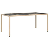 Garden Dining Table Beige 190 x 90 x 75 cm Poly rattan