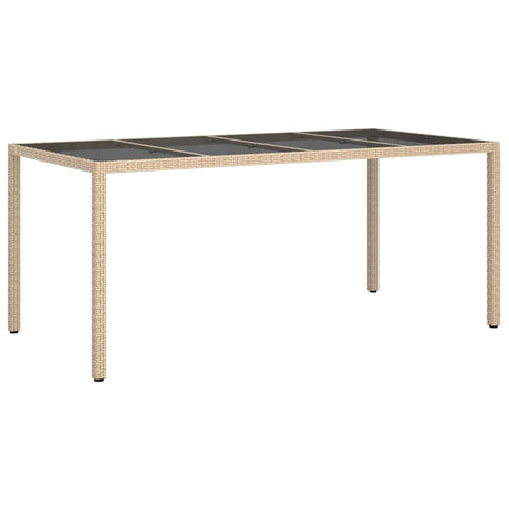 Garden Dining Table Beige 190 x 90 x 75 cm Poly rattan