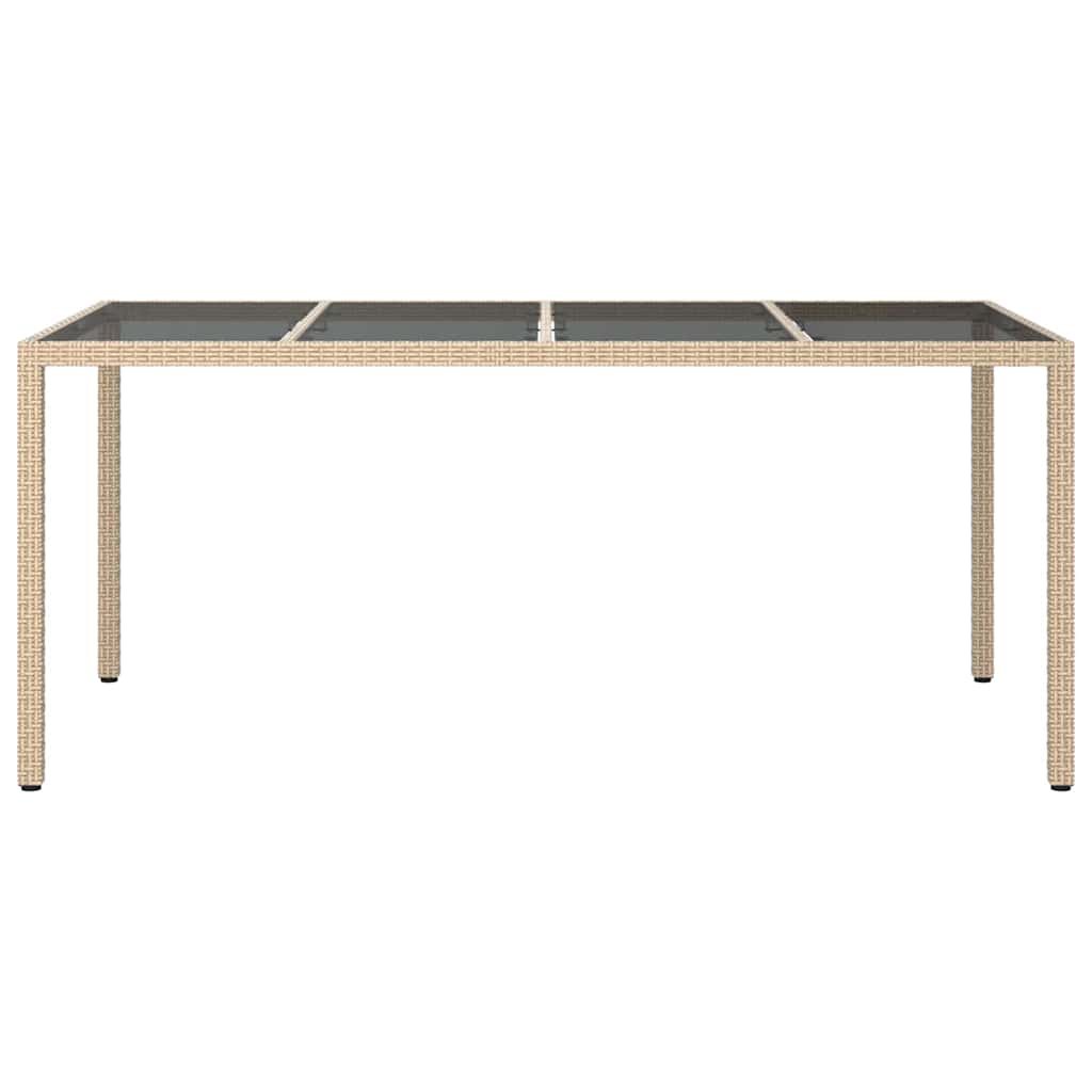 Garden Dining Table Beige 190 x 90 x 75 cm Poly rattan