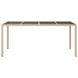 Garden Dining Table Beige 190 x 90 x 75 cm Poly rattan