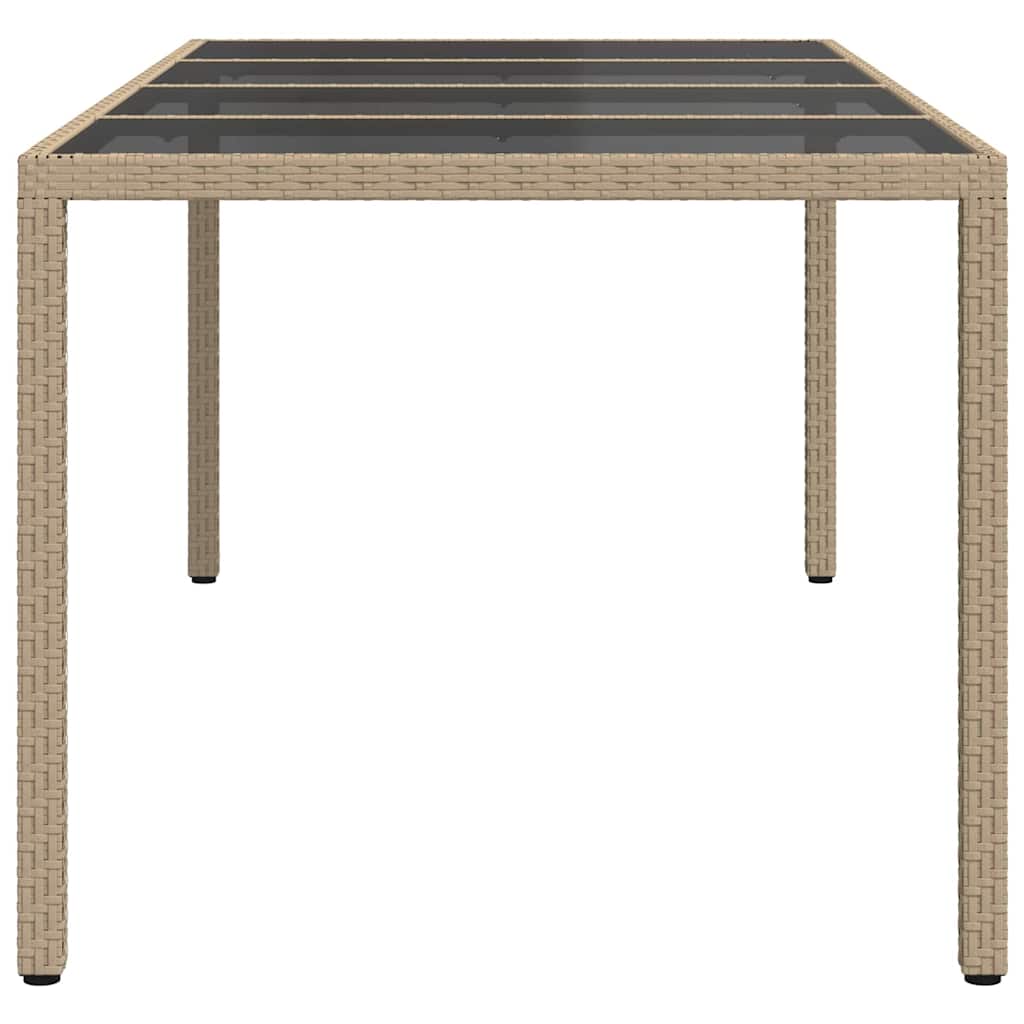 Garden Dining Table Beige 190 x 90 x 75 cm Poly rattan
