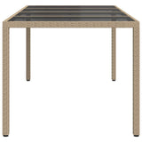 Garden Dining Table Beige 190 x 90 x 75 cm Poly rattan