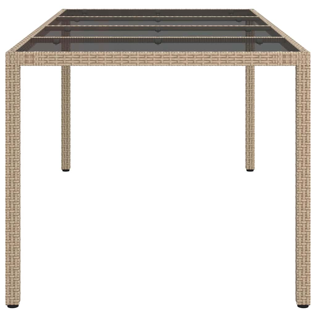 Garden Dining Table Beige 190 x 90 x 75 cm Poly rattan