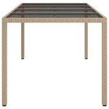 Garden Dining Table Beige 190 x 90 x 75 cm Poly rattan