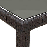Garden Dining Table Brown 250 x 100 x 75 cm Poly rattan