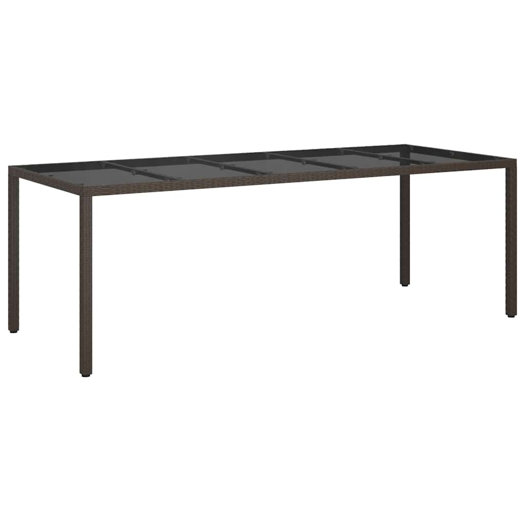 Garden Dining Table Brown 250 x 100 x 75 cm Poly rattan