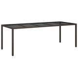 Garden Dining Table Brown 250 x 100 x 75 cm Poly rattan