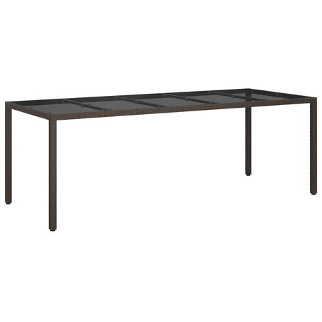 Garden Dining Table Brown 250 x 100 x 75 cm Poly rattan