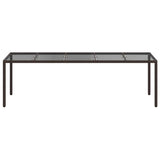 Garden Dining Table Brown 250 x 100 x 75 cm Poly rattan