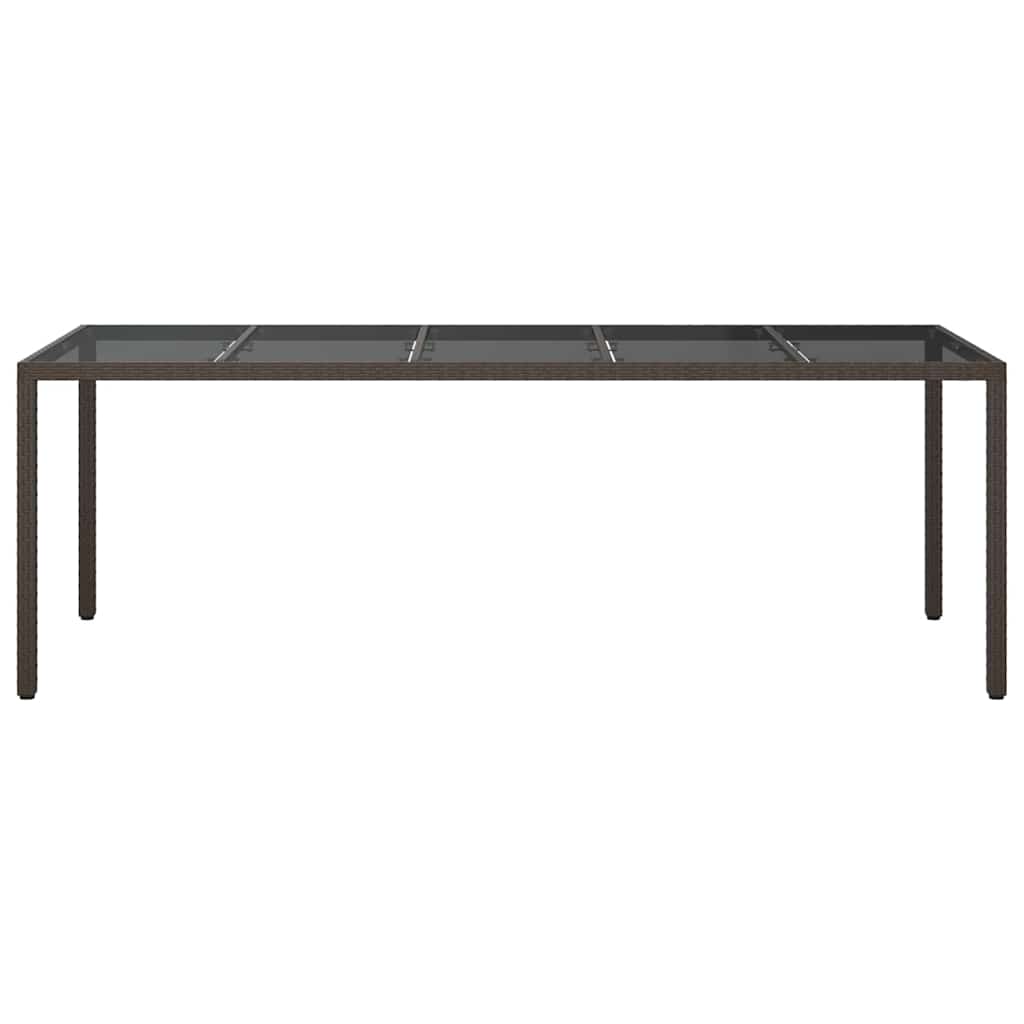 Garden Dining Table Brown 250 x 100 x 75 cm Poly rattan