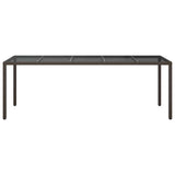 Garden Dining Table Brown 250 x 100 x 75 cm Poly rattan