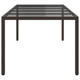 Garden Dining Table Brown 250 x 100 x 75 cm Poly rattan