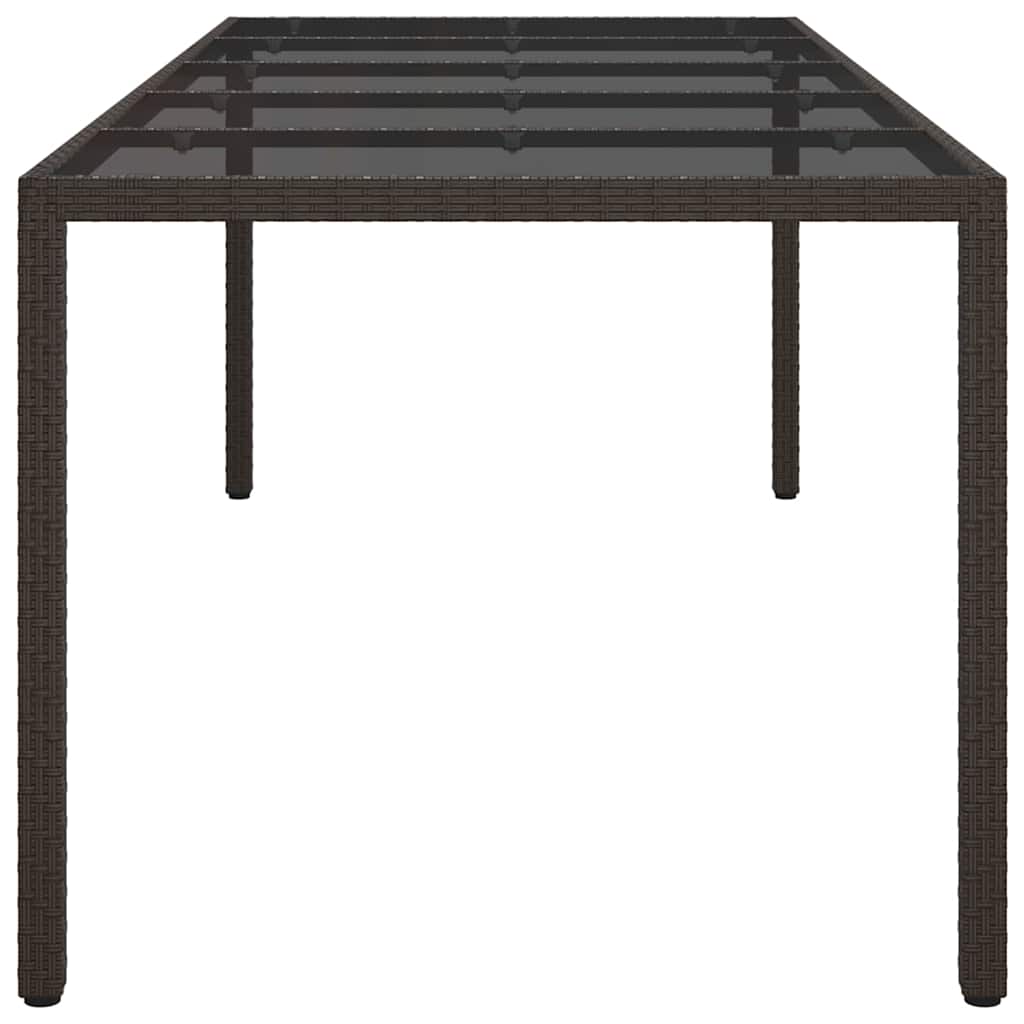 Garden Dining Table Brown 250 x 100 x 75 cm Poly rattan