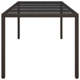 Garden Dining Table Brown 250 x 100 x 75 cm Poly rattan