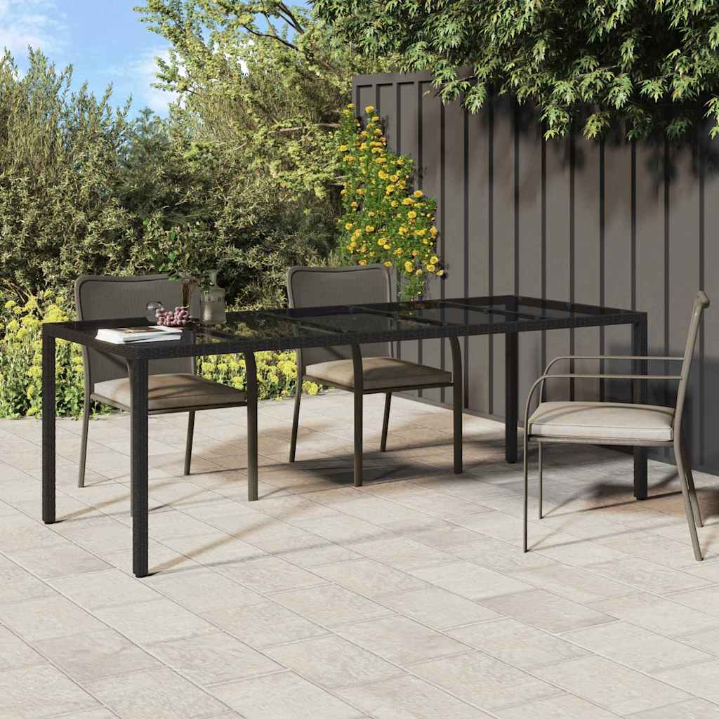 Garden Dining Table Pure black 250 x 100 x 75 cm Poly rattan