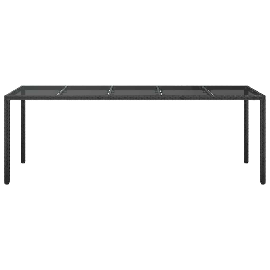 Garden Dining Table Pure black 250 x 100 x 75 cm Poly rattan