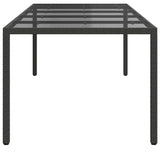 Garden Dining Table Pure black 250 x 100 x 75 cm Poly rattan