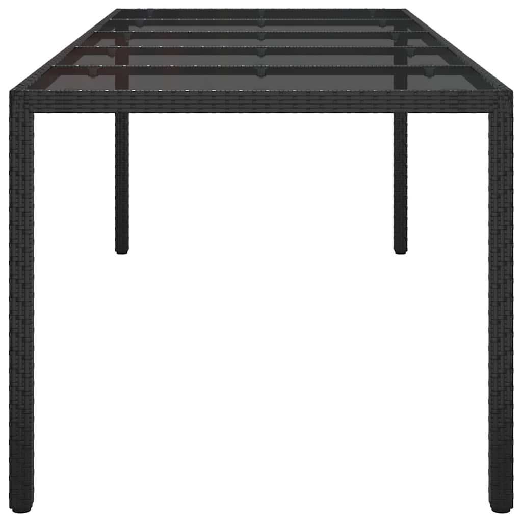 Garden Dining Table Pure black 250 x 100 x 75 cm Poly rattan