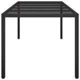 Garden Dining Table Pure black 250 x 100 x 75 cm Poly rattan