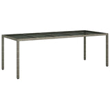 Garden Dining Table Grey 250 x 100 x 75 cm Poly rattan