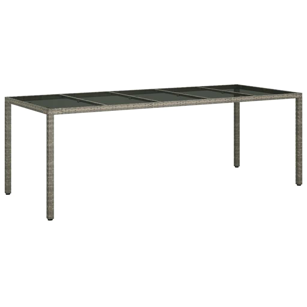 Garden Dining Table Grey 250 x 100 x 75 cm Poly rattan