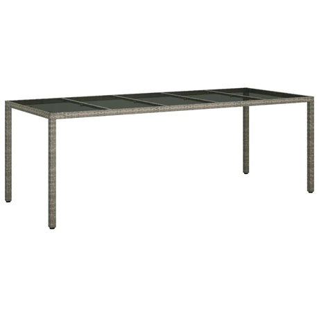 Garden Dining Table Grey 250 x 100 x 75 cm Poly rattan