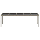 Garden Dining Table Grey 250 x 100 x 75 cm Poly rattan