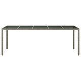 Garden Dining Table Grey 250 x 100 x 75 cm Poly rattan