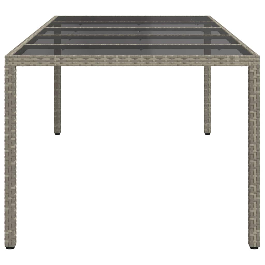 Garden Dining Table Grey 250 x 100 x 75 cm Poly rattan