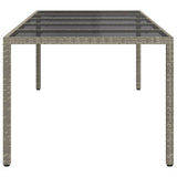 Garden Dining Table Grey 250 x 100 x 75 cm Poly rattan